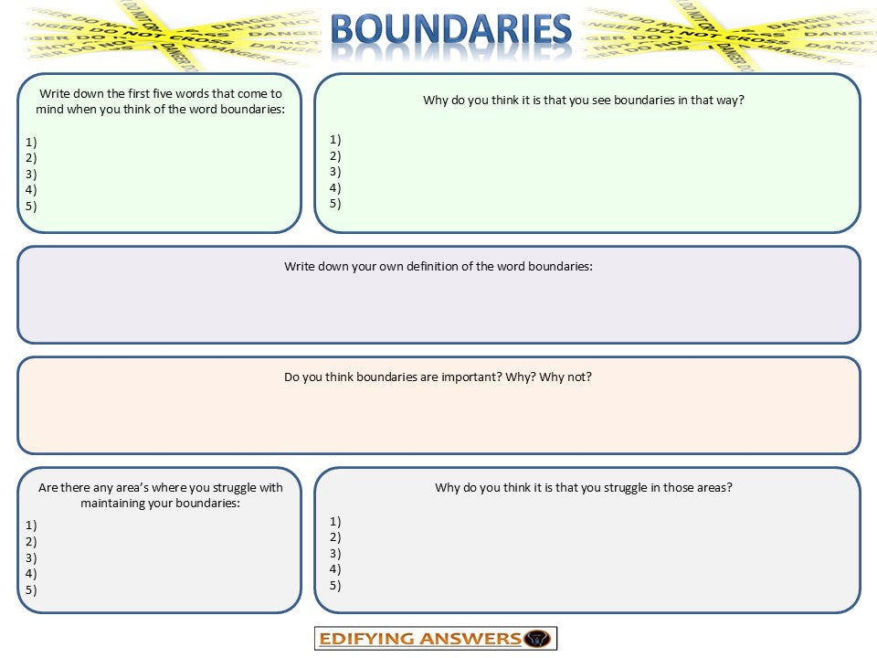 Boundaries Worksheet