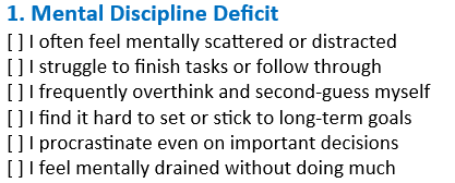 The Discipline Defeicit Checklist