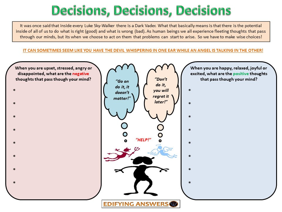 Decisions, Decisions, Decisions - Edifying Answers