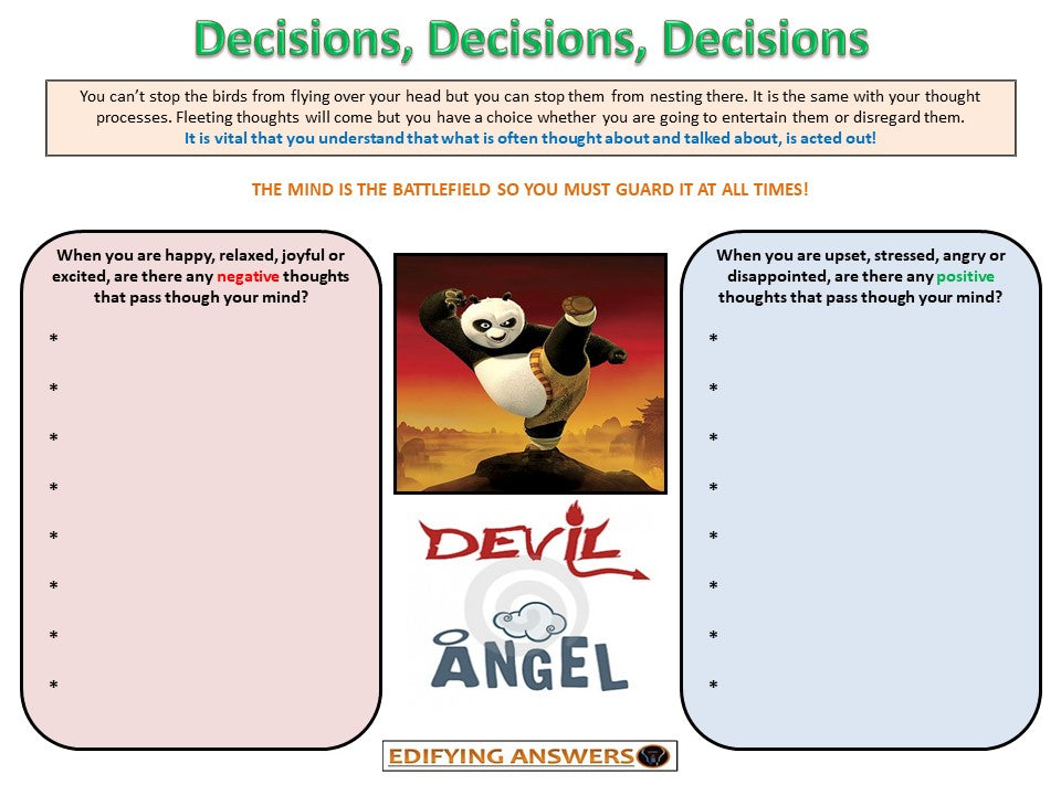 Decisions, Decisions, Decisions - Edifying Answers
